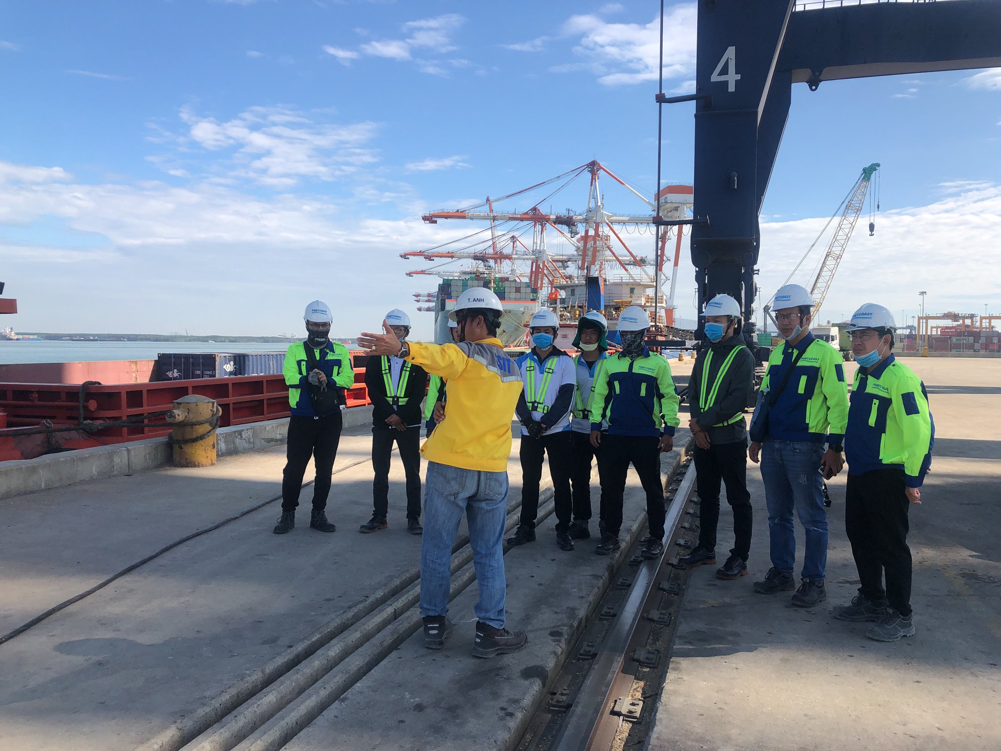 Team attends safety training on site at SSIT port before implementing work