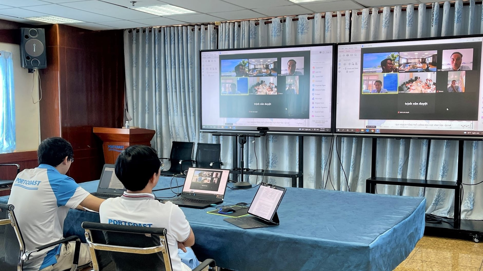 Portcoast and related parties discussed the pilot area and navigational channel to Ca Na Port