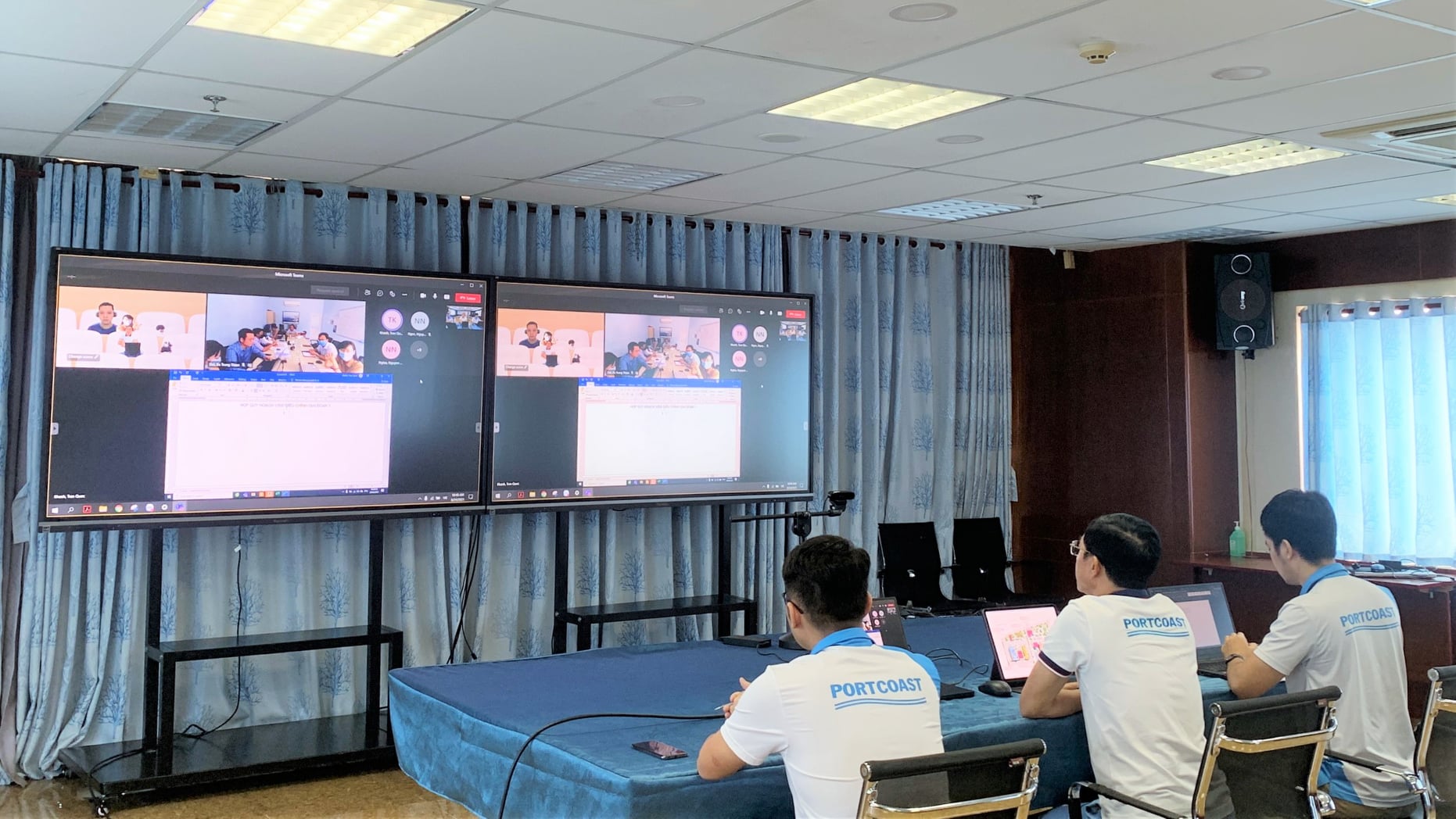 Portcoast with Trung Nam Ca Na International Seaport Joint Stock Company and the related Parties in the online meeting