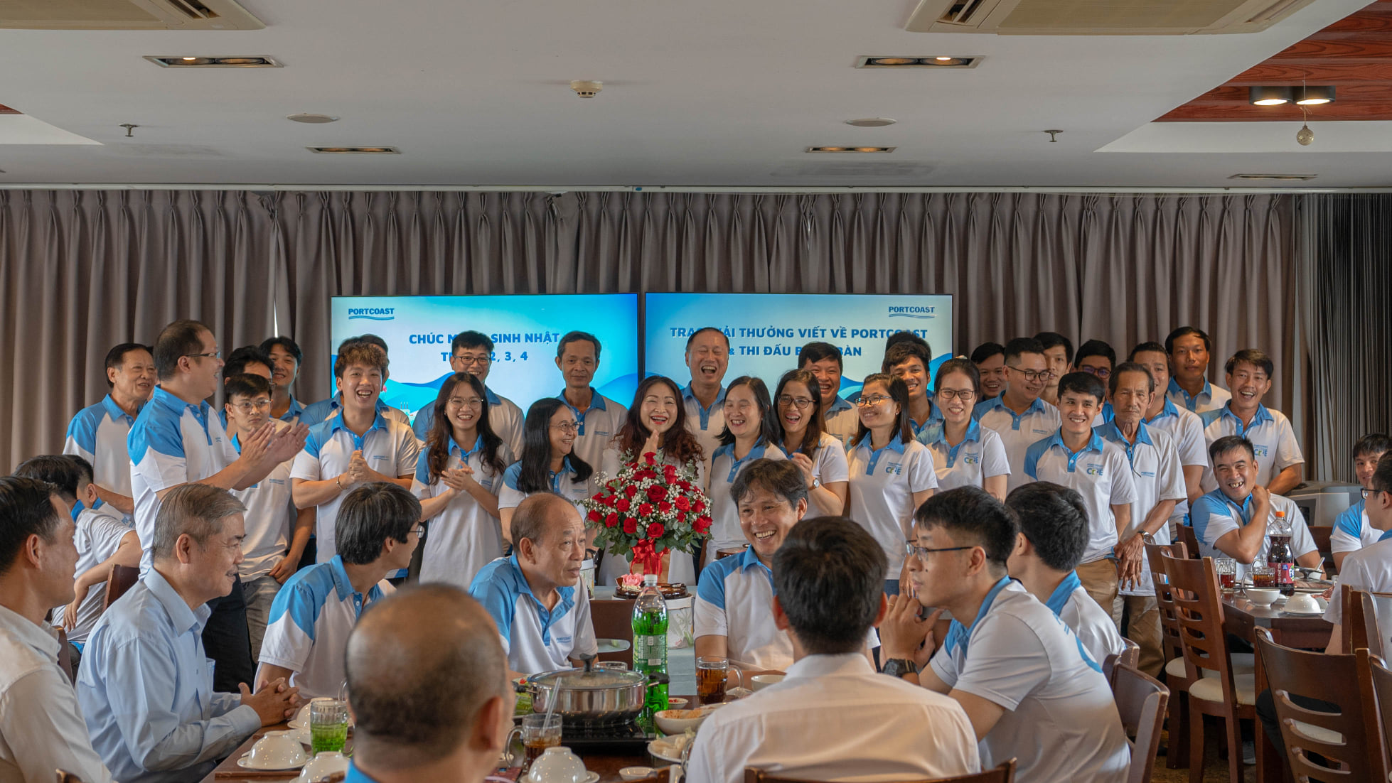 Birthday party for members born in February, March,  April and award prizes for Portcoast contest