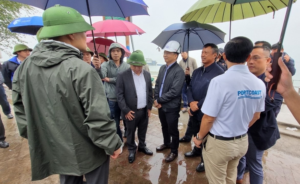 Portcoast together with Leaders of the MOT and the People's Committee of Quang Ninh Province inspect the construction site of Van Ninh General Port