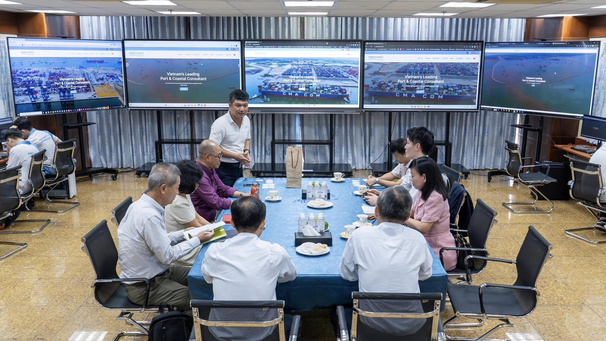 Portcoast had a meeting with the representatives from J-Spiral Steel Pipe, Vantage Holdings, Toyota Castle