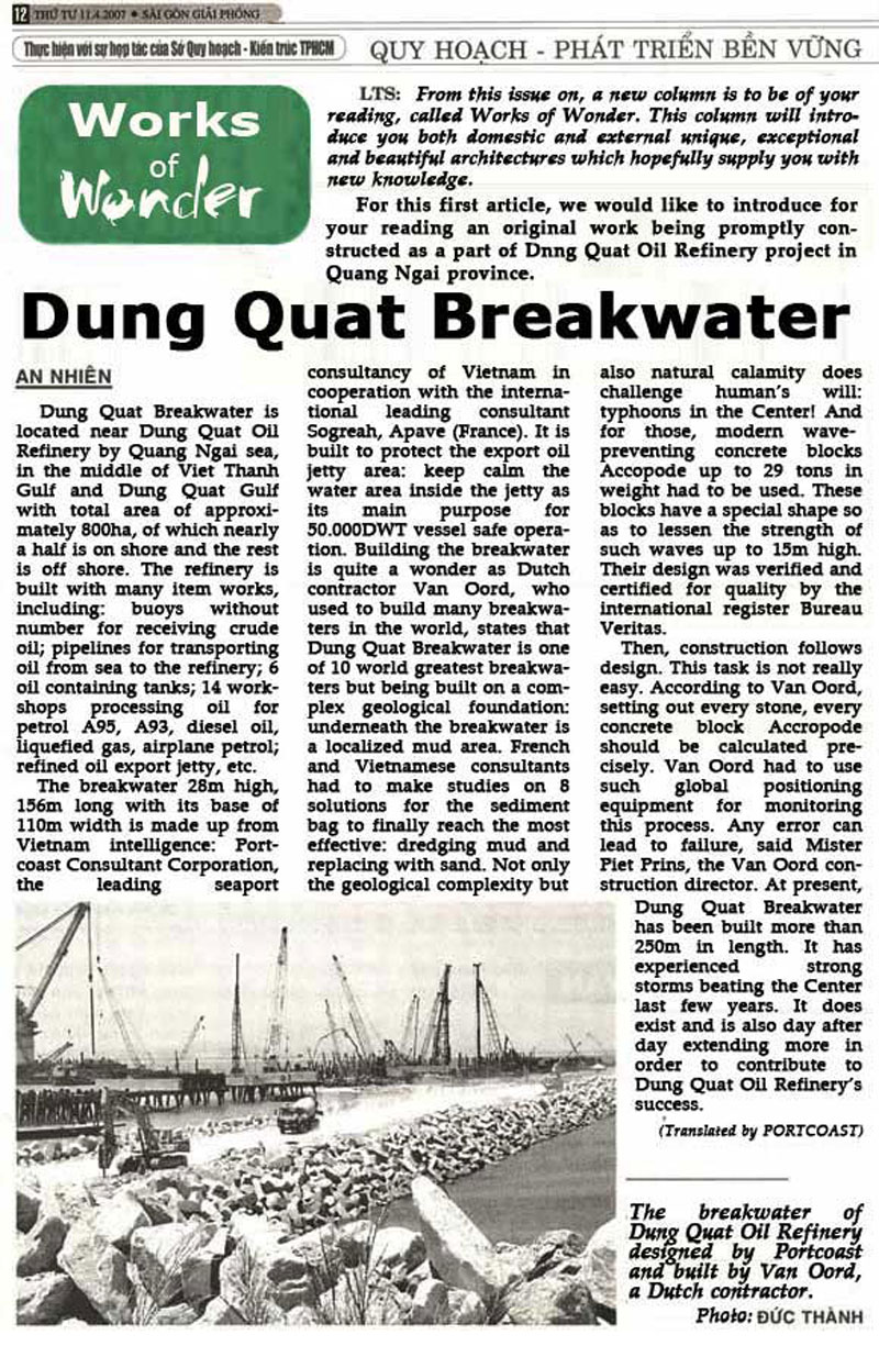 Work of wonder: Dung Quat breakwater