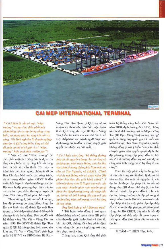 Portcoast has completed the Vietnam’s Sea Port System Planning Project