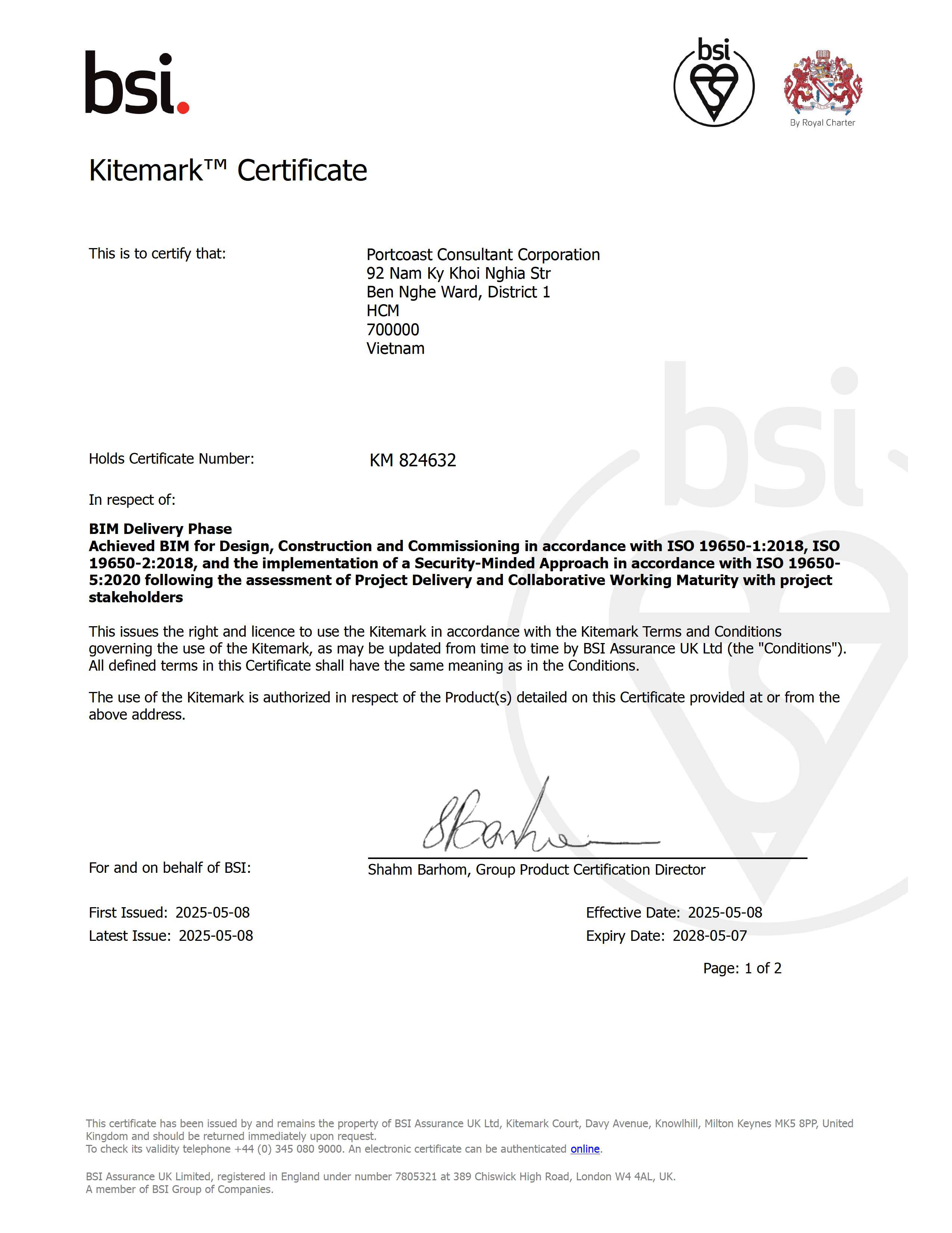 Portcoast Certificates